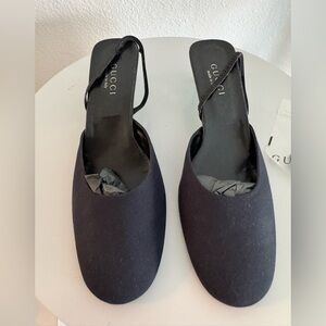 Authentic Gucci Women's Black Slingback Mules